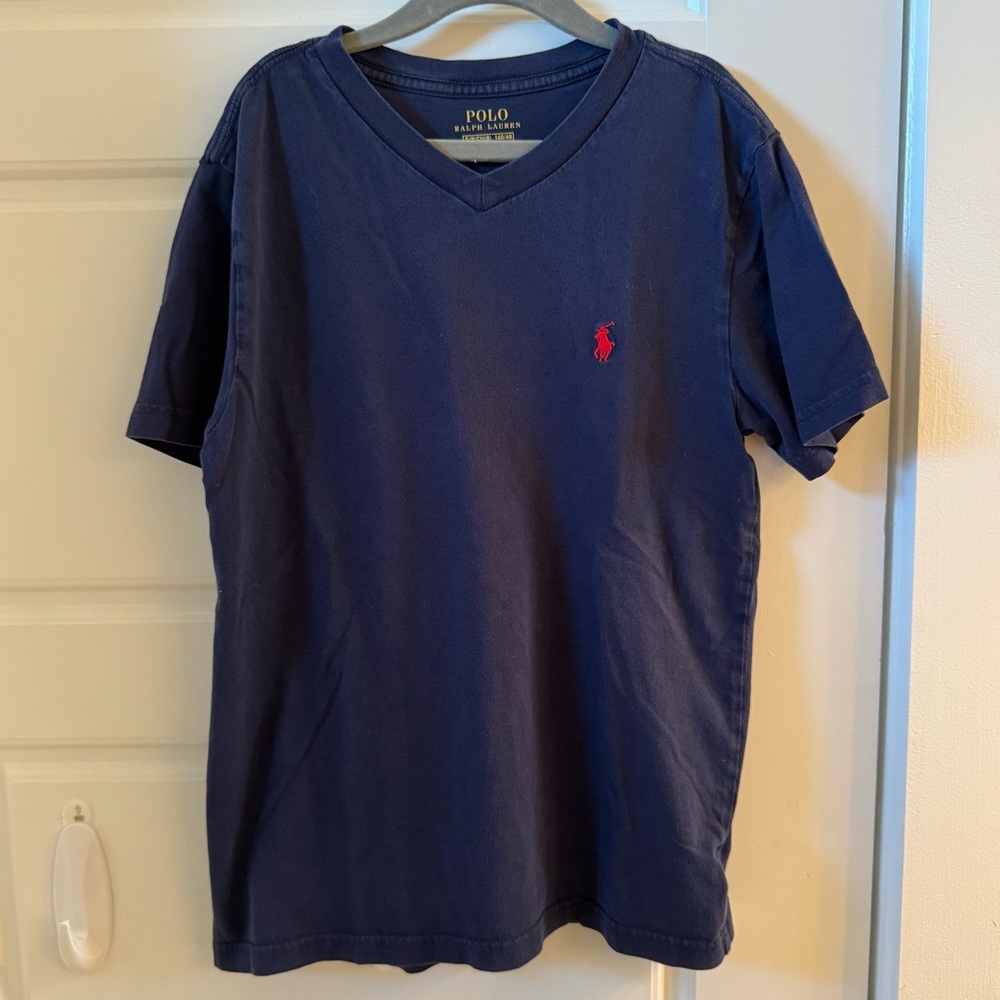 Polo by Ralph Lauren Boys Navy V-Neck Tee Shirt